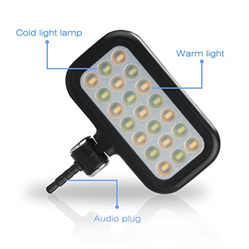 BlueBeachÂ® Mini LED Strahler Flash Selfie Fotolicht Kamera Foto Video Licht Lampe fÃ¼r Smartphoness (Schwarz)