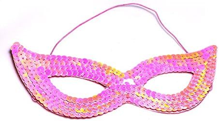 VENETIAN WOMAN CARNIVAL RED CARPET MASK WITH PAILLETTES - HLLW