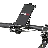 Durch das variable Kugelgelenk ist die Halterung neig-, schwenk- und um 360° drehbar. Für Querformat & Hochformat