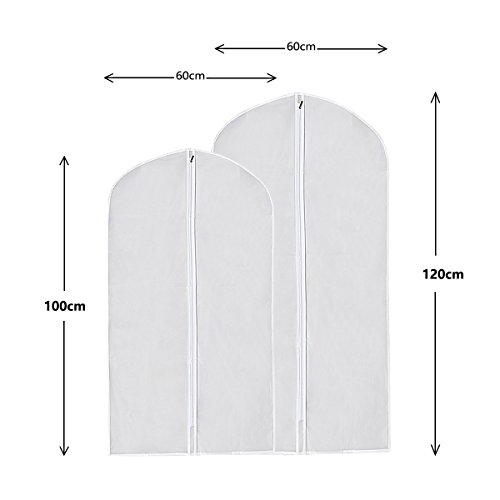 6 Stücke Kleidersack – inkl. 3 von 100 x 60 cm und 100 x 60 cm Anzugsack Kleiderhülle Anzughülle aus atmungsaktivem Material – erstklassiger Schutz für Ihre Anzüge und Kleider - 2