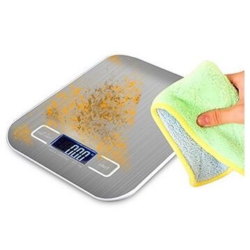 MAVIE Elektronische Digitale Küchenwaage, Elektronische Waage 11lb / 5kg Kitchen Scale Digital Küche Essen Skala mit LCD Display Edelstahl Kochen Skala mit Genauigkeit 0.01oz/1g - 2