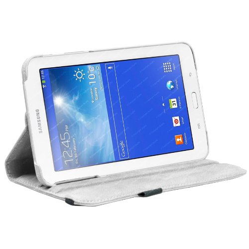 Schutzhülle für Samsung Galaxy Tab 3 7.0 LITE ( T110 / T111 ) – Weiß Diamant Hülle Case mit 360° drehen Swivel Aktion für Hoch-und Querformat mit Displayschutzfolie & Stylus (Eingabestift) von Stuff4 ® - 2