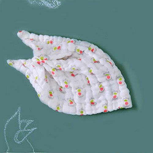 Lucear Musselin Babybadetuch mit Haken, 6 Stücke, 30x30cm weiß verwendbare Tücher, Babytücher Beste Geschenke für Baby - 5