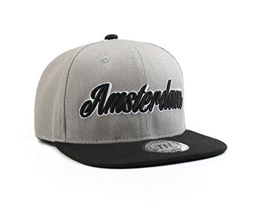 Preisvergleich Produktbild True Heads Amsterdam Baseballkappe, Snapback, Unisex, Grau / Schwarz