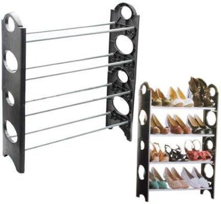 YesUK Direct4 Tier Shoe Rack Shelf/Stand/Organiser/Tidy For Up To 12 Pairs Of Shoes - Easy Assembly
