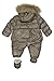Kanz Baby Girls Schneeanzug m. Kapuze Hooded Long Sleeve Snowsuit, Brown (cerulean Brown 6450), 0-3 Months (Manufacturer size: 56)