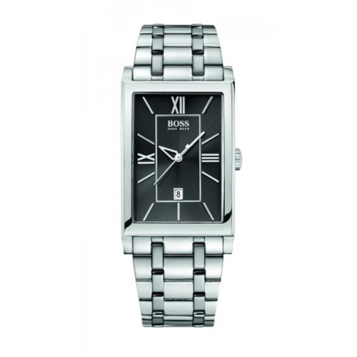 Hugo Boss Men's Quartz Watch with Black Dial Analogue Display and Silver Stainless Steel Strap 1512383