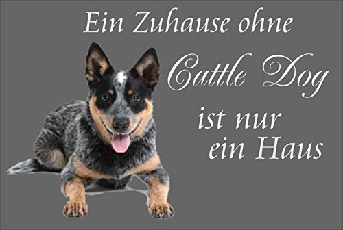 " Ein Zuhause ohne Cattle Dog ist nur ein Haus " Fussmatte bedruckt Türmatte Innenmatte Schmutzmatte lustige Motivfussmatte