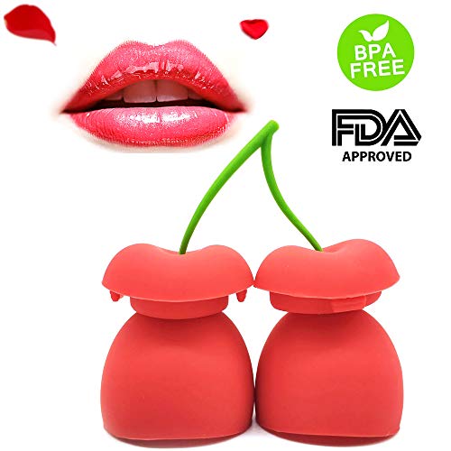Pawaca Lip Plumper Device, Sexy Red Cherries Lip Plumper Tools, Silicone Beauty Mouth Quick Lips Enlargement Pump, Best Gift for Women and Girls
