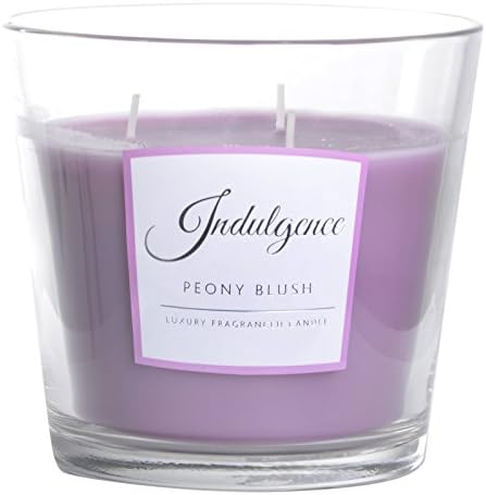 Indulgence 3 Wick Scented Glass Jar Candle Fragrance 45 Hour Burn Peony Blush