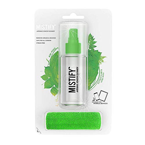 Mistify 120ML Producto Spray Natural de Pantalla + Gamuza Microfibra - Libre de Amoníaco y Alcohol [Sin Pelusa para Usar en TVs, Computadoras, Tabletas, Teléfonos, Pantallas de Retina]