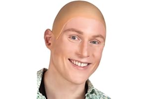 QEBIDVL 2PCS Bald Cap for Adults Cosplay Hat Latex Makeup Bald Head Wig Cap Fake Bald Wig Costume Accessory for Adults Men Women Halloween Party