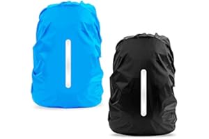 LAMA 2pcs Funda Impermeable para la Lluvia para Mochila, Protector Reflectante a Prueba de Lluvia para Antipolvo y Antirrobo XL 56L-70L