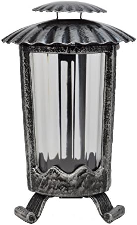 Paul Jansen Grave Light Round Plastic Container &amp; Lid and 3 Curved Feet Height 23 cm, Black/Silver