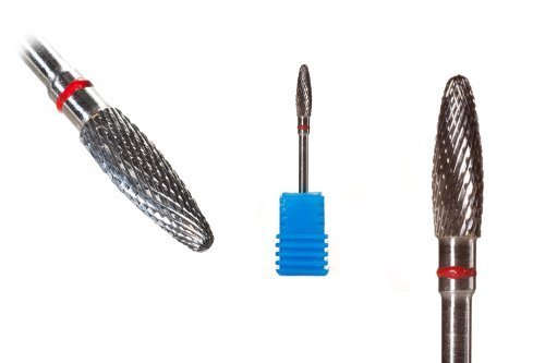 Carbide Barrel Bit for Nail AW-H0413-P Manicure Pedicure Nail Drill Set (Fine Cone)
