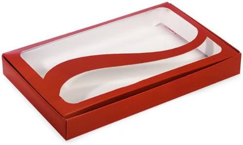 1 Lb Red Boxes W/ Window1 Pc Boxes 10-1/8 X 6-1/8 X 1-1/4 inch 50 pack