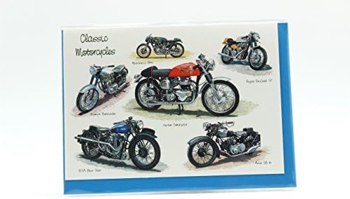 Classic motorcycle greetings card