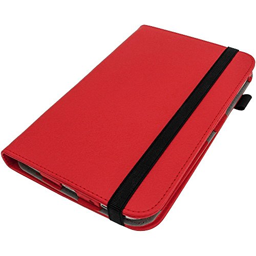 igadgitz 360° Drehbar Rot PU Ledertasche Hülle für Samsung Galaxy Tab 3 8.0" SM-T310 Mit Multi-Winkel Betrachtungs-stand + Auto Sleep/Wake + Displayschutzfolie