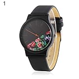 Frauen Fashion Hälfte Blume Pointer Quarz Anzahl gratis Umhängegurt Party Armbanduhr