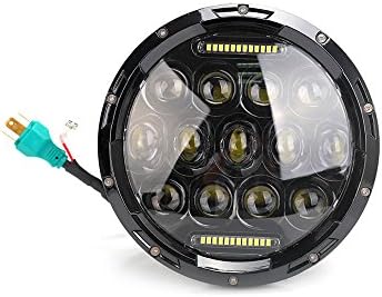 7inch 75W LED Headlights With Hi/lo Beam Green Amber DRL Front Off-road Driving Headlamp Led Work For SUV Off-road Vehicle 2pcs