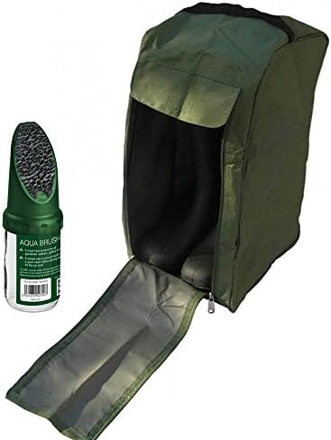 PREMIUM Wellington Boot Bag Water Resistant Storage Welly Travel Carry Case &amp; Aquabrush Boot Buddy Cleaner - Money Back Guarantee!