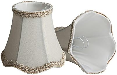 Epack European Style Lamp Shade, 2pcs Handcraft Fabrics Wall Lamp Clip On Lampshade For Wall Sconce Lamp, Chandelier, Candle Lamp, Crystal Lamp (Cream)