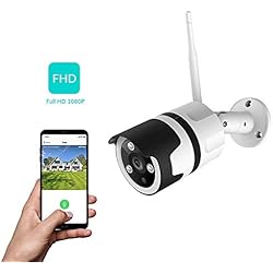 Netvue Caméra de Surveillance extérieure 1080P FHD WiFi IP Compatible avec Alexa, IP66 étanche à la poussière, caméra IP avec Vision Nocturne