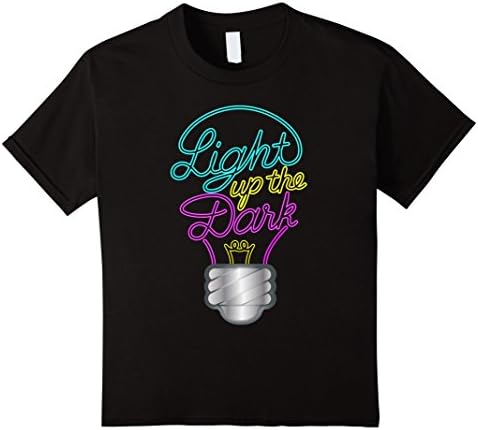 Kids Light Up The Dark Neon Sign T-Shirt 6 Black