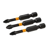 Gran durabilidad Triton TPTA51740013 Puntas Pozidriv para atornillador de impacto, 0 V, Negro, PZ2 50 mm, Set de 3 Piezas