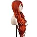 Ambielly 32" Women's Wig Long Curly Wavy Hair Party Cosplay Wig (Wine Red)