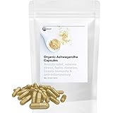 Ashwagandha Capsules Organic, High Strength, KSM66, Ayurveda, Stress &amp; Anxiety Relief, Thyroid &amp; Adrenal Support, 60 Vegan Root Extract Capsules