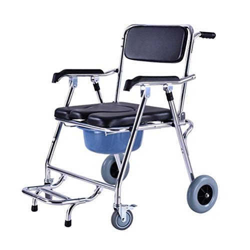 Buy Shower Chair with Wheels Folding Commode Chair and Padded Toilet