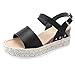 Produktbild VECDY Damen Sandalen Herren Schuhe Summer Fashion Sandals Buckle Strap Wedges Platform Retro Peep Toe Sandals Hausschuhe 35-43