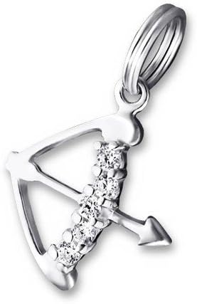 Sagittarus Zodiac Sign Split Ring Charm in 925 Stamped Sterling Silver