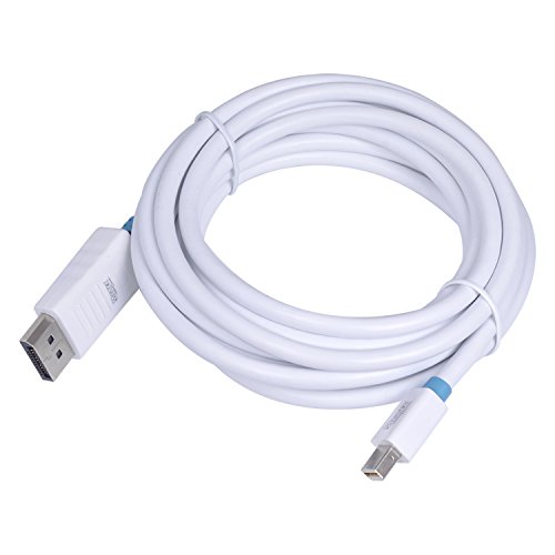 MutecPower 3 meter Mini DisplayPort (DP) männlich auf DisplayPort (DP) männlich Kabel – 4K Ultra HD – Weiß – 3m Mit 3 Kabelbinder - 2