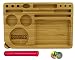 Produktbild BUDDIES Rolling Tray Bamboo Small 23 x 15,5 x 2 cm - 1x Jointhülle bunt 120mm - Rasta-Ansteck-Button 25mm