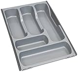 Besteckbox mit fünf Fächern Curver flexibler (30 bis 50 cm) Besteckeinsatz Besteckkasten silber Kunststoff