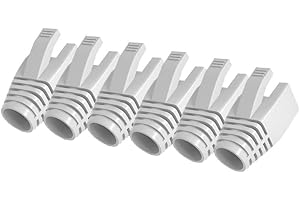 VIVOCH 50 Pcs Cat7 Cat7A Cat8 Strain Relief Boot, RJ45 Plug Connector Cover Modular Network Plug Connector Cap Cable Connector Boots, White