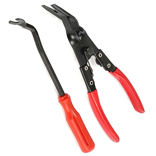 2 PCS Clip Zange, Verschluss Zangen-Set, Verschluss Entferner Steel Trim Panel Clip Staple Polsterung Entfernung Zange zerlegen Fahrzeug Repair Kits für Auto Tür - 5