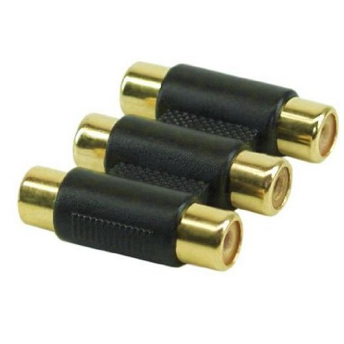 InLine Audio/Video Adapter, 3x Cinch Buchse auf 3x Cinch Buchse, vergoldet