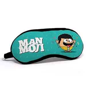 Indigifts Funny Birthday Gift for Brother Manmoji Printed Sleeping Eye Mask for Boys 7.8x3.3 inches - Friendship Gifts for Best Friend, Brother, Boy, Sleeping Mask for Boys, Funky Eye Cover