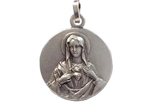 I G J 925 Sterling Silver Sacred Heart of Mary Medal