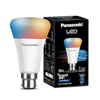 Panasonic WiFi Enabled Smart LED Bulb B22 9-Watt (16 Million Colors) (Compatible with Amazon Alexa and Google Assistant), Pack of 1, RGB (PBUM27090)