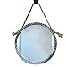Produktbild Sarazong mirror Runde Spiegel aus Glas, Kunstspiegel aus Eisen, Kamin-Wandspiegel mit hängendem Seil-Wand-hängendem Spiegel Große Spiegeltürspiegel,Silver