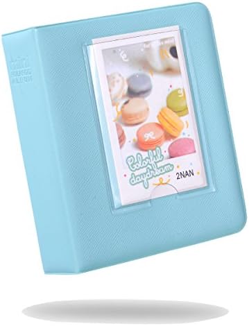 Kaka 64 Pockets Mini Photo Album for Fujifilm Instax Mini 9 8 8+ 7s 25 26 50s 70 90 Instant Camera & Name Card (Ice Blue)