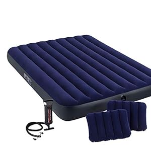 Intex 68765E Materasso Matrimoniale con Pompa Manuale, 152 x 203 x 22 cm, Blu - immagine 3