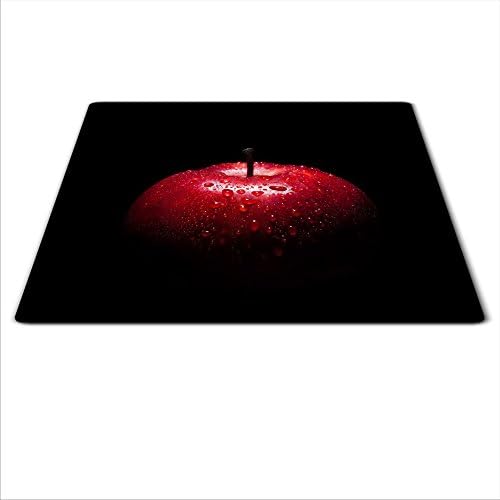 Universal board to protect stove: glass, ceramic, induction and gas, each board has 4 silicone feet which protect against scratches, deep color saturation thanks to HD graphics, dimensions: 60x52 cm, theme: Apple, colour: red