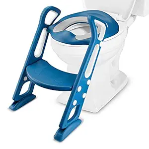 NIRVA WITH DEVICE OF WOMEN PICTURE Baby Potty Training Step Ladder Toilet Stand (LAKE BLUE)