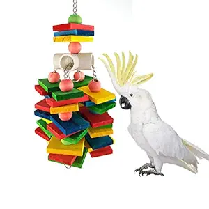 Large Parrot Chew Toy for Bird Macaw African Greys Cockatoo Eclectus Budgies Parakeet Cockatiel Conure Lovebirds Cage Wood Toy