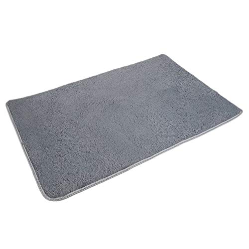 Preisvergleich Produktbild Bodenteppich Bodenmatten Teppichboden, weiche Polyesterfaser-Noppe-Raummatte Rutschfeste Wohnküche Gemütlicher Shaggy-Teppich, für Fußmatten, Duschmatte, Küchenmatte, Grau